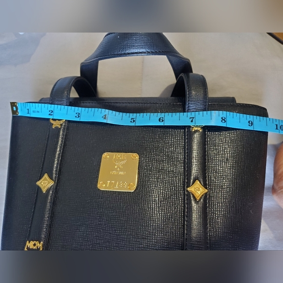 MCM Black Leather with Gold Hardware and Decoration Mini Handbag- EUC - COA - Picture 11 of 16